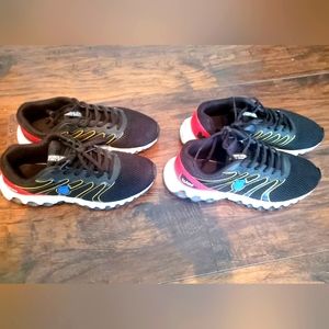 Two Pairs K-SWISS Tubes Sneakers Tennis Shoes Black White Red Blue Yellow Boy 6